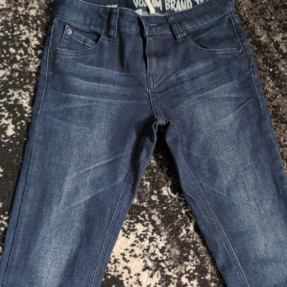 Volcom Women's Straight Leg Jeans - Dark Blue